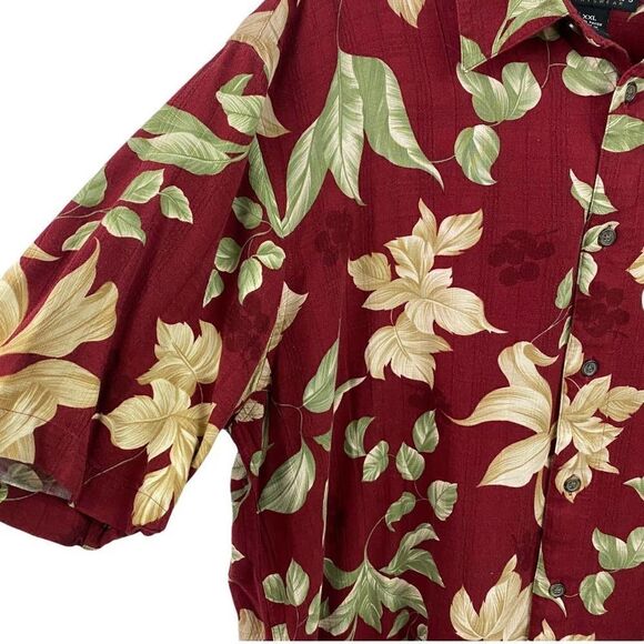 Consensus Hawaiian Floral Red Button Down Shirt Size XL - Picture 4 of 5